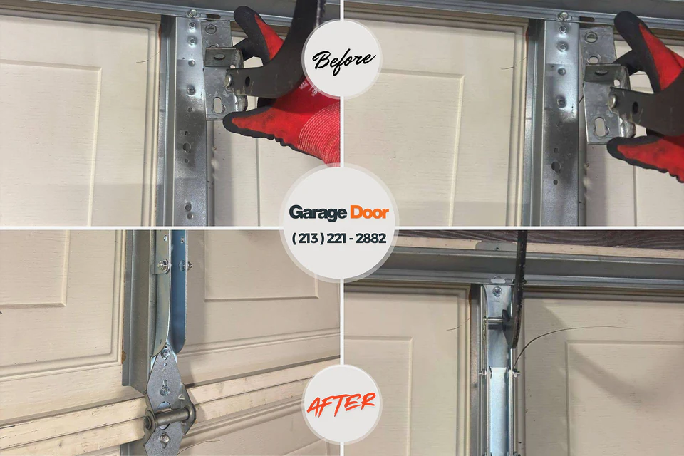 Before and after: garage door repair Kennesaw State University, GA